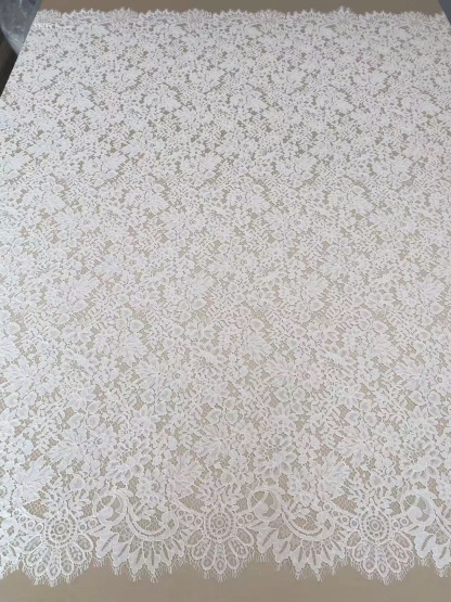 White Corded Lace Fabric Chantilly Lace for Wedding