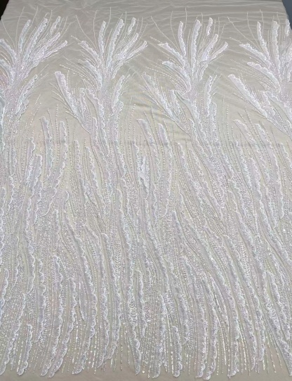 Ivory lace fabric with 3D Ruffle, Soft Tulle Mesh Wave Design Lace,Embroidery tulle lace mesh for wedding dress, bridal gown, DIY costume