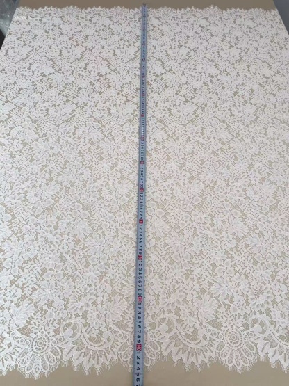 White Corded Lace Fabric Chantilly Lace for Wedding