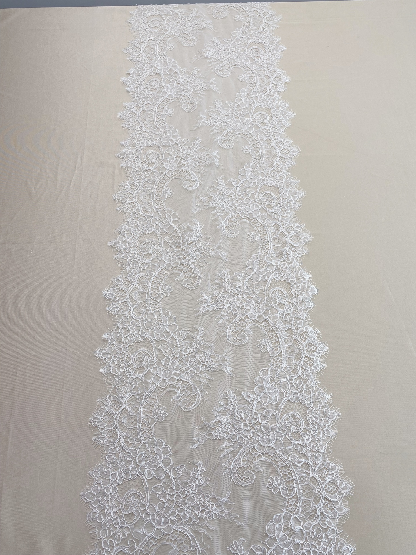 3 Meters French Corded Lace Trim,Floral Eyelash Lace for Bridal Wedding Veils or Dresses