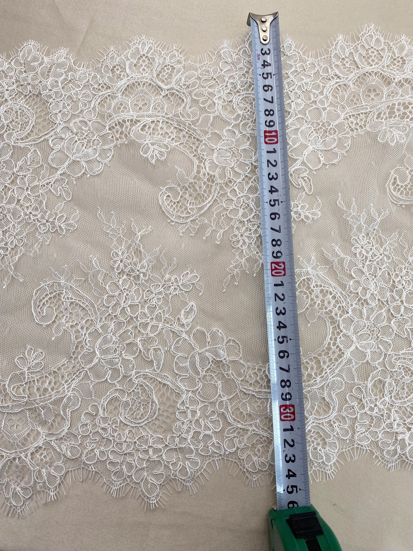 3 Meters French Corded Lace Trim,Floral Eyelash Lace for Bridal Wedding Veils or Dresses