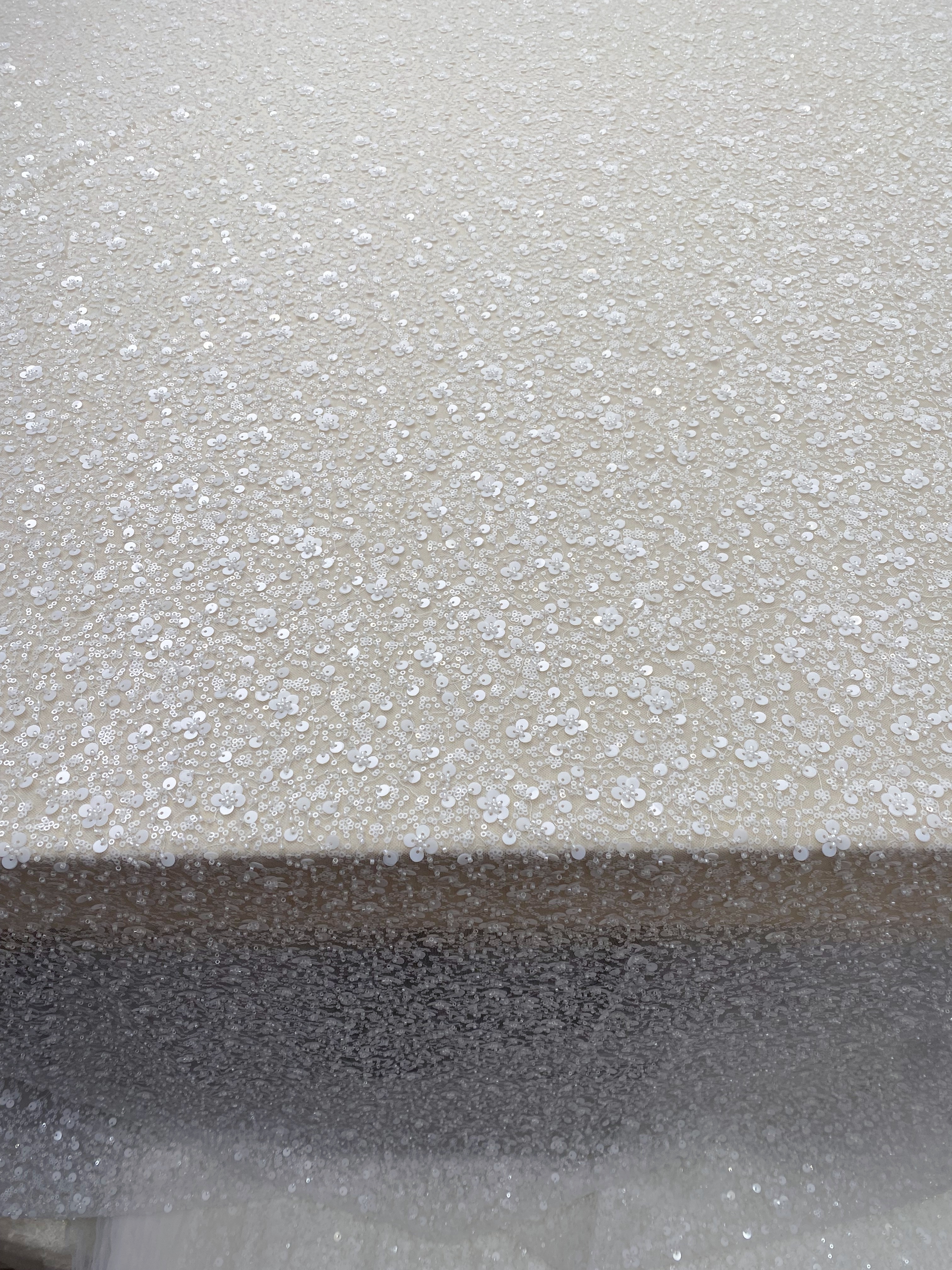 Clearance Sale-Heavy Sequin Lace Fabric by the Yard, Bridal Tulle Material for Wedding Dress, Gown, DIY Wedding Fabric