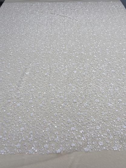 Clearance Sale-Heavy Sequin Lace Fabric by the Yard, Bridal Tulle Material for Wedding Dress, Gown, DIY Wedding Fabric