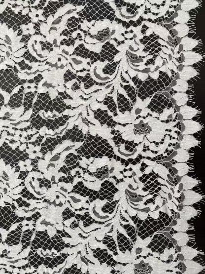 Soft Light French Chantily Eyelash Lace for Wedding Dress, Bridal Gown, Classic Lace Top Overlay, White Lace Fabric DIY Bridal Dress 