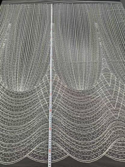 Heavy Beaded Lace Fabric with Lines, Stripe Embroidery Tulle Applique by the Yard, Sequin Lace for Bridal & Evening Wear,Wedding Dress