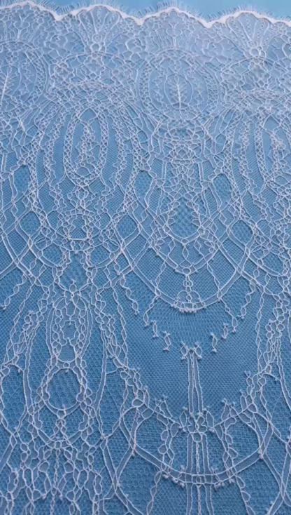 French Eyelash Lace with Embroidery – Stylish High-End Fabric, 300CM Length x 150CM Width for Wedding Dresses, Fashion Garments & Decor Projects