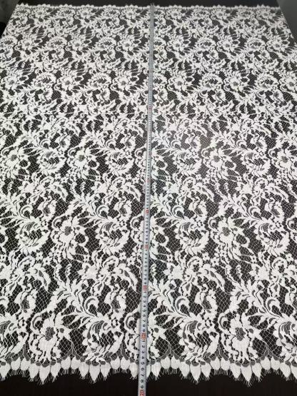 Soft Light French Chantily Eyelash Lace for Wedding Dress, Bridal Gown, Classic Lace Top Overlay, White Lace Fabric DIY Bridal Dress 