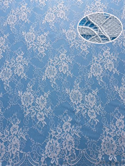 French Eyelash Lace Fabric – 300CM Long & 1500M Wide Per Piece! Embroidered Floral Design for Wedding Dresses, Garment DIY, Decor & Crafts