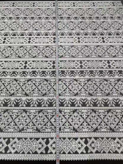 White Guipure Mesh Lace Fabric, Bridal Guipure Lace Fabric, Crochet Wedding Lace, Bridal Wedding Dress Stripe line Embroidery flower lace by the yard