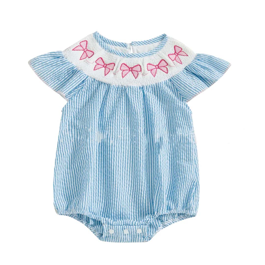 Baby Girl Bow Embroidery Romper