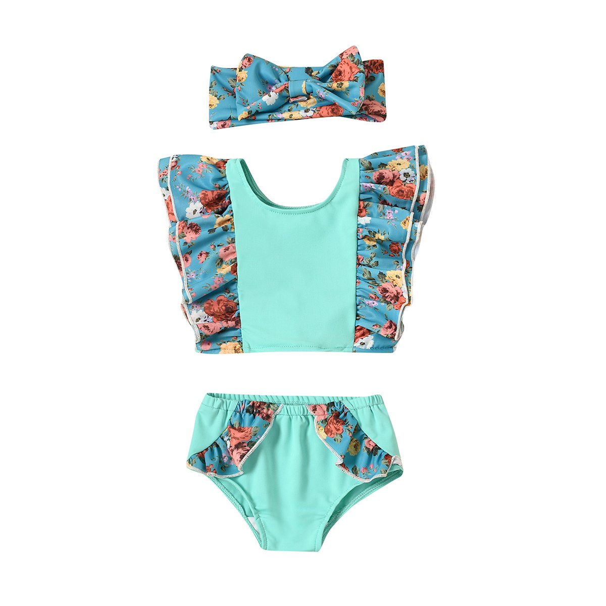 3-Piece Baby Floral Swimwears.