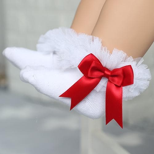 Girl Lace Pure Cotton Sweet Bow Princess Socks.