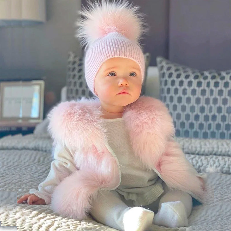 Girls Winter Faux Fur Vests.