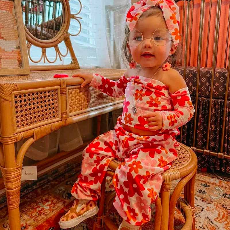 3-Piece Baby Flower Print Set.