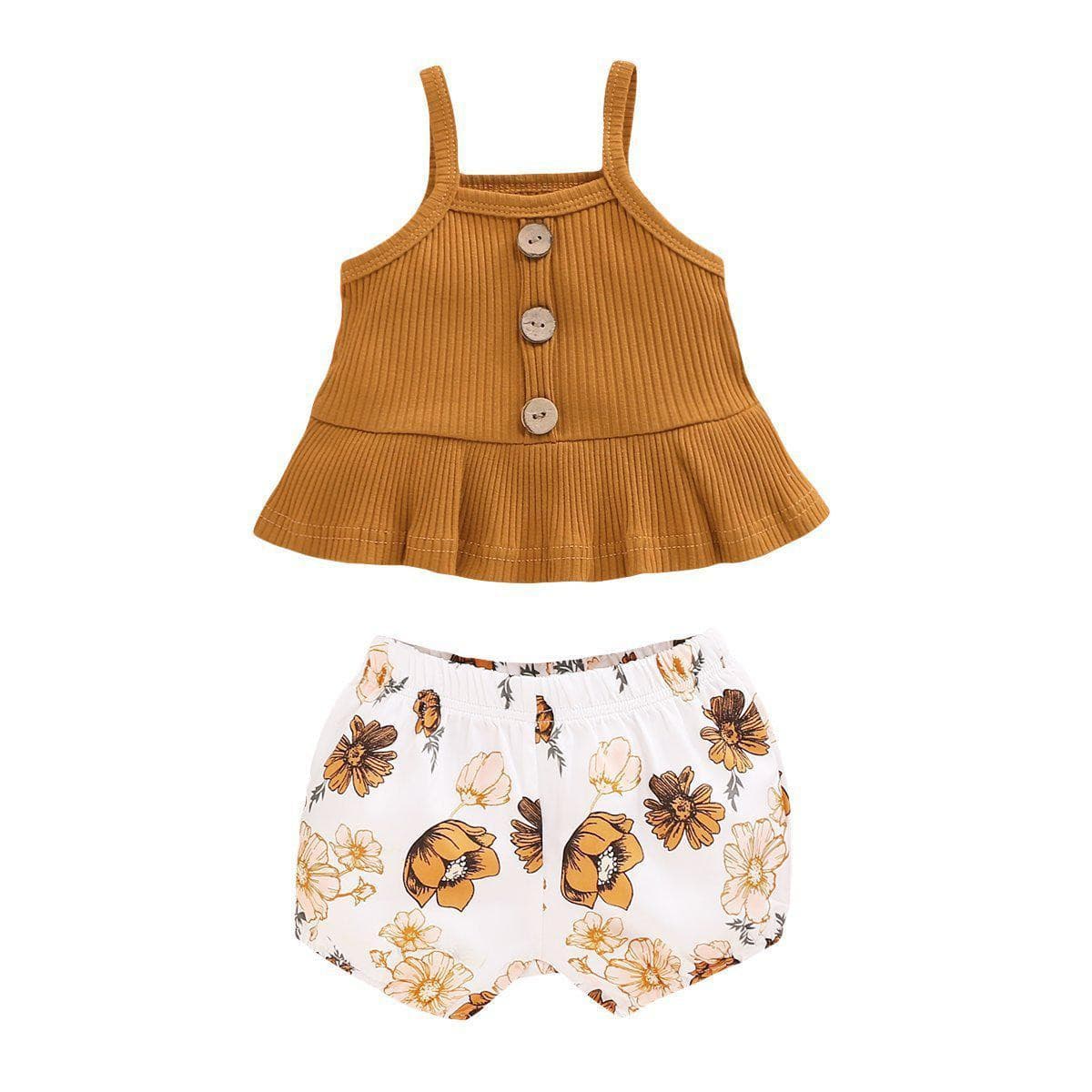 2-Piece Printed Flower Suit.