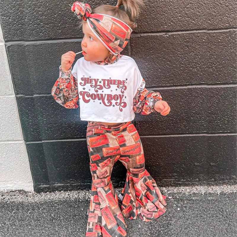 3 piece Baby Cowboy Print Set.