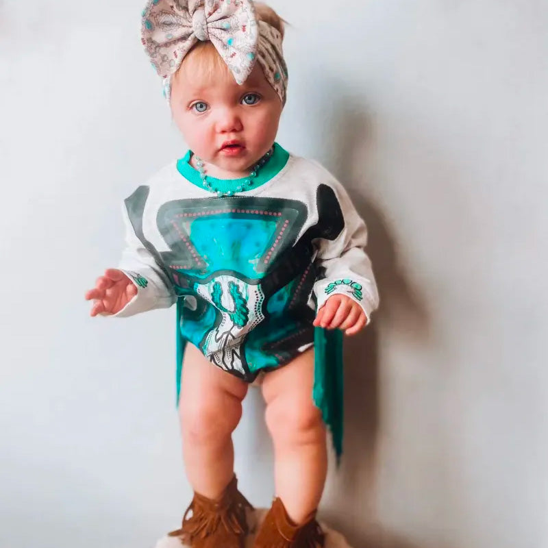 Baby Girl  Print Romper.