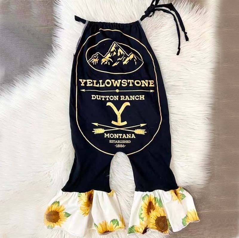 Baby Yellowstone Print Romper.