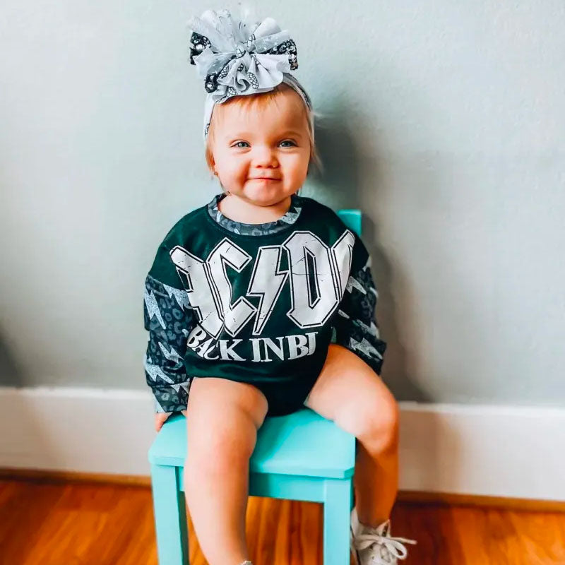 Baby AC DC Print Romper.
