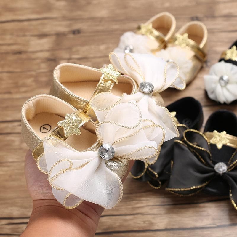 0-1y Baby Bow Soft Bottom Toddler Shoes.