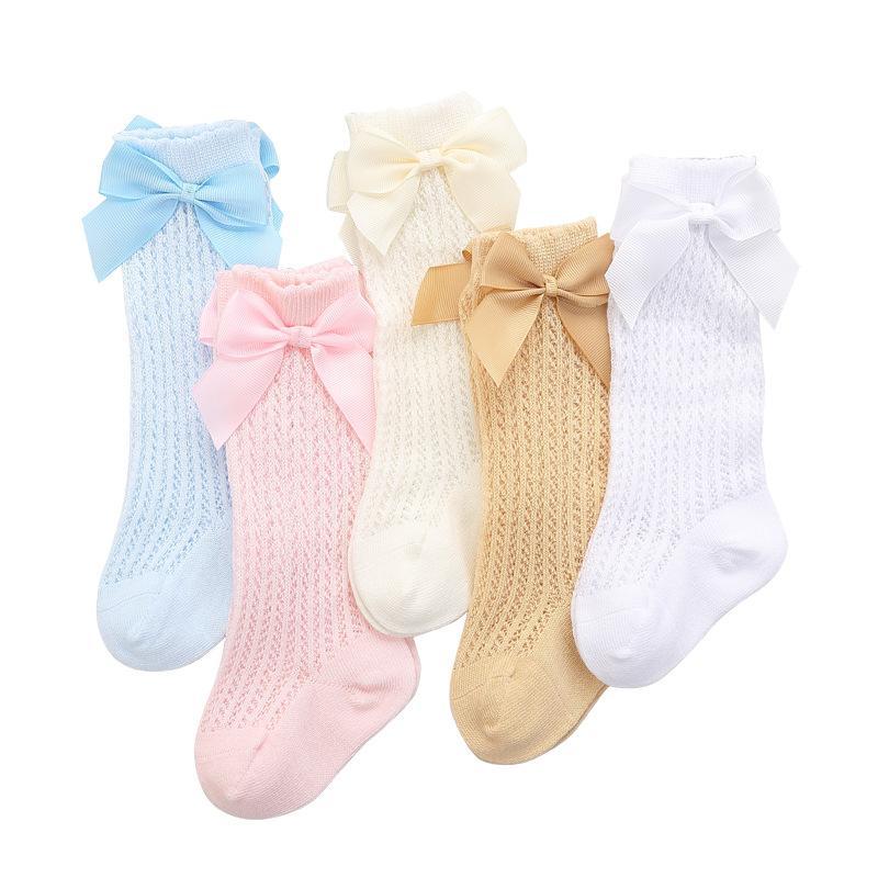 Mid-length Stockings With Loose Bow.