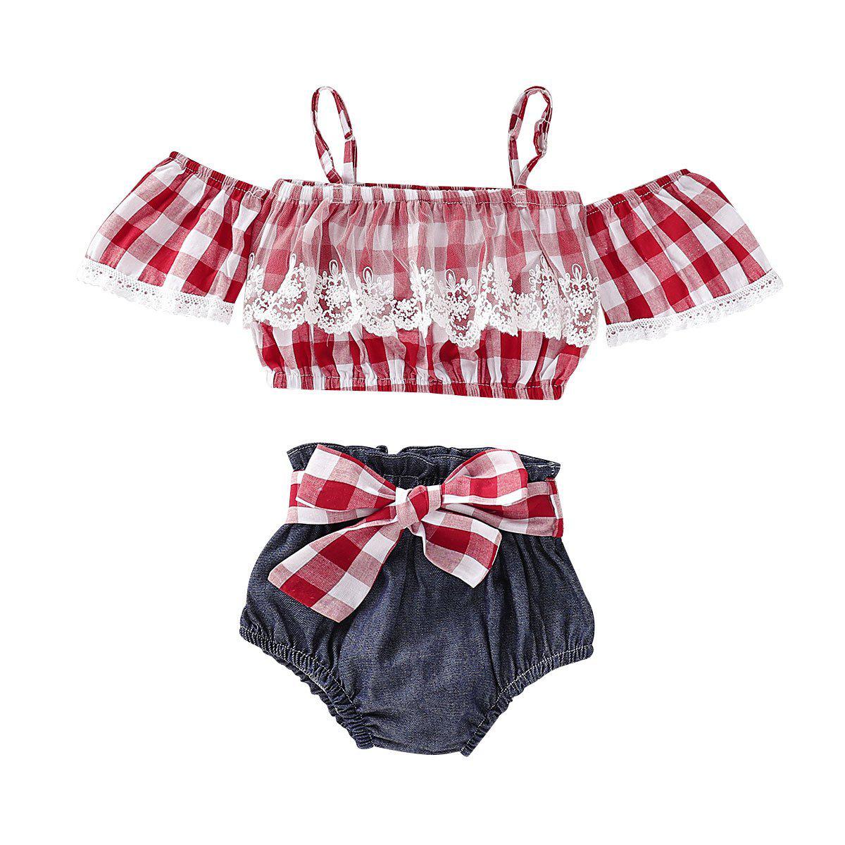 Girls Lace Off-Shoulder Strap Set.