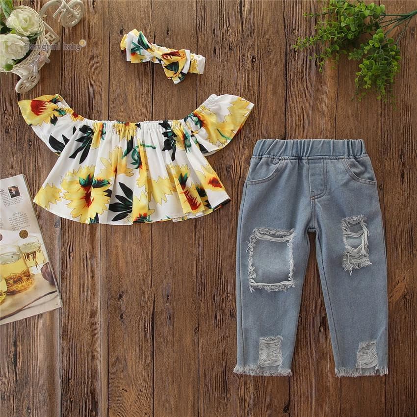 3-Piece Girl's Sunflower Set.