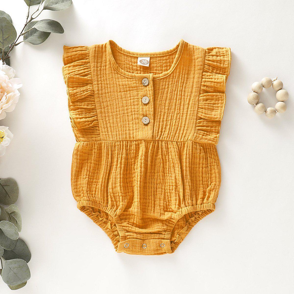 Girls' Cotton & Linen Onesie.