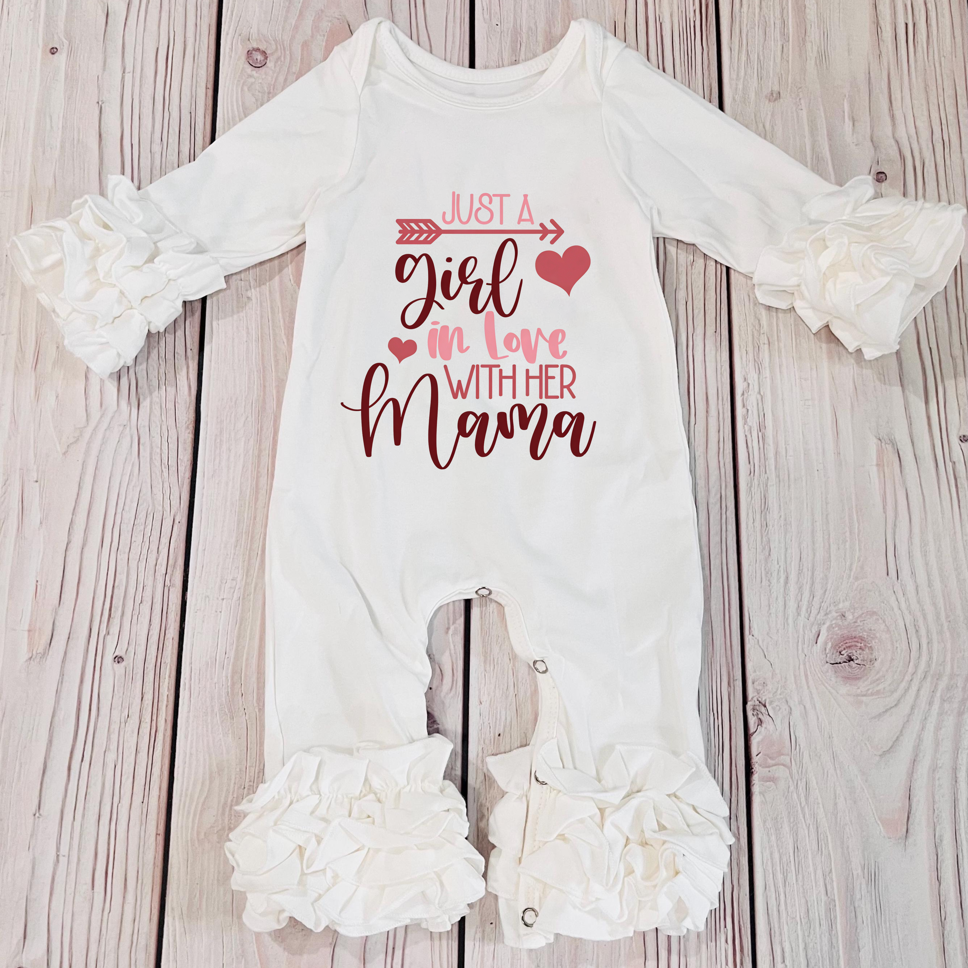 Newborn Just A Girl In Love With Her Mama Jumpsuit
