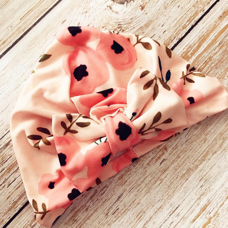 Baby Floral Printed Bow Headband Set.