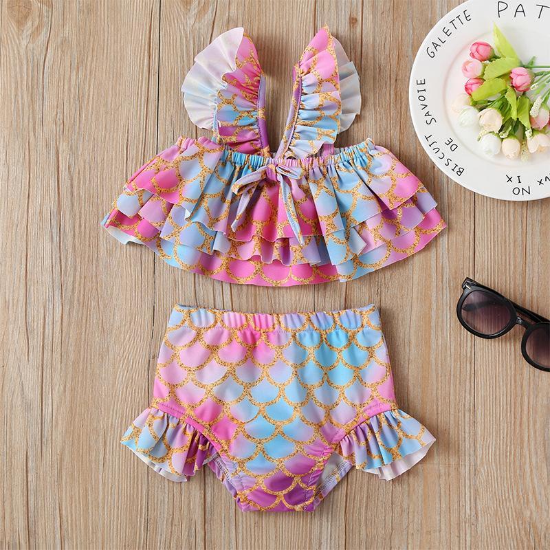 Girls' Printed Swimsuit Set.