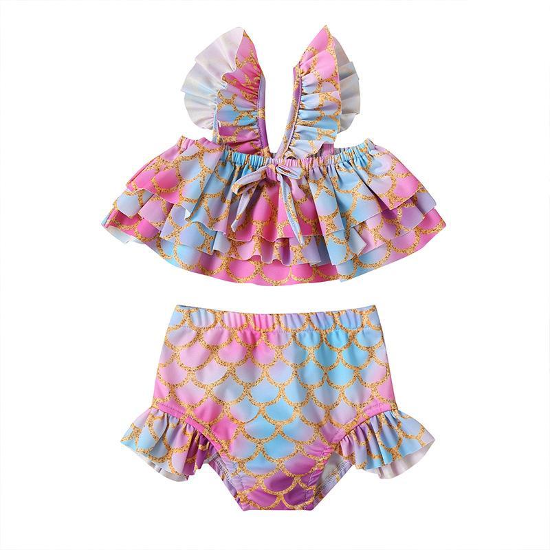 Girls' Printed Swimsuit Set.