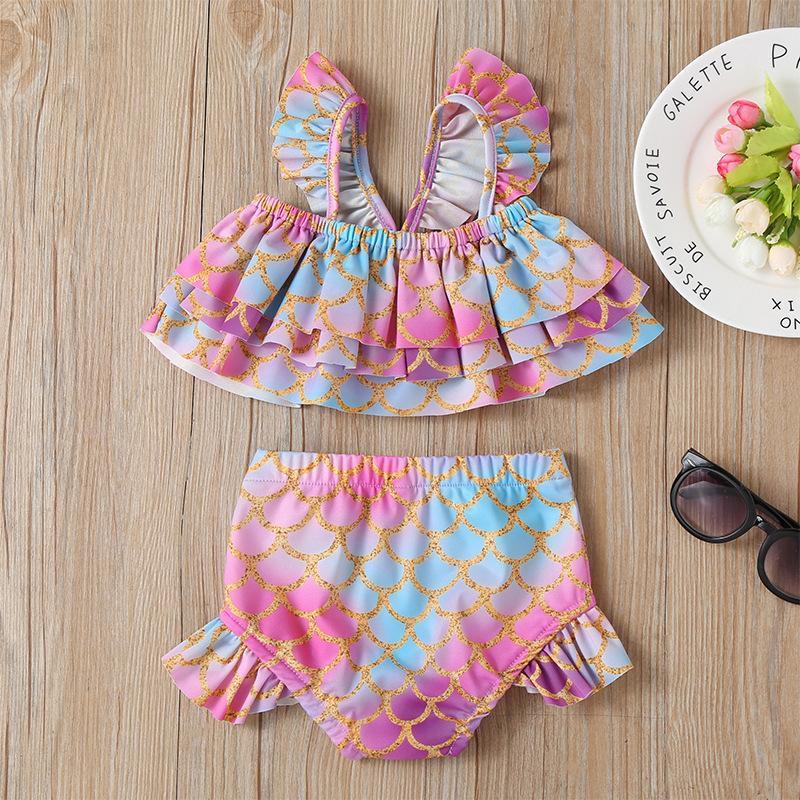 Girls' Printed Swimsuit Set.