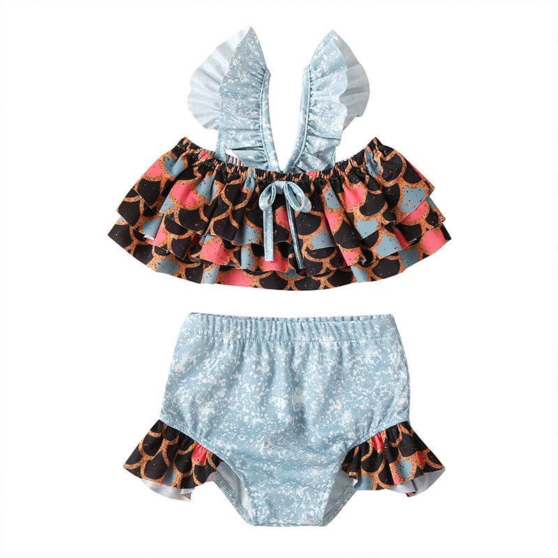 Girls' Printed Swimsuit Set.