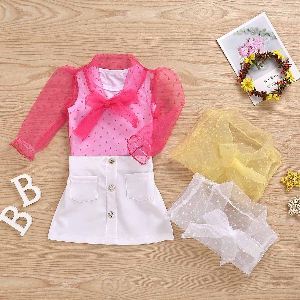 3-Piece Baby Gauze Coat + Vest + Skirt.