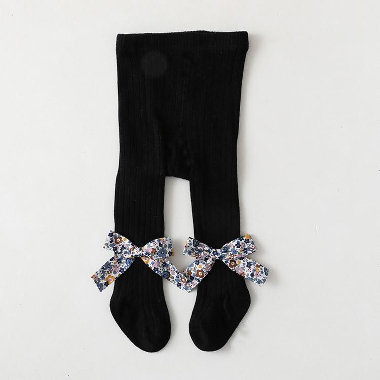 Baby Girl Floral Bow Pantyhose.