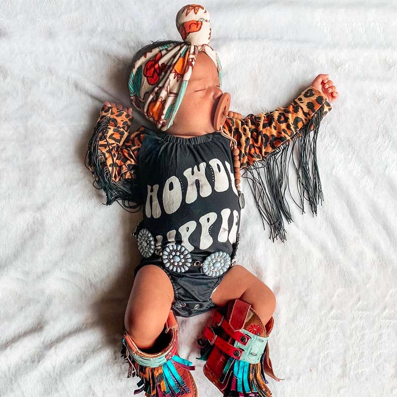 Baby Howdy Hippie Tassels Romper