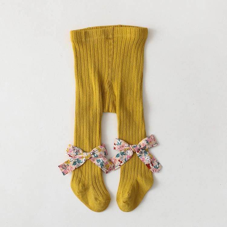 Baby Girl Floral Bow Pantyhose.