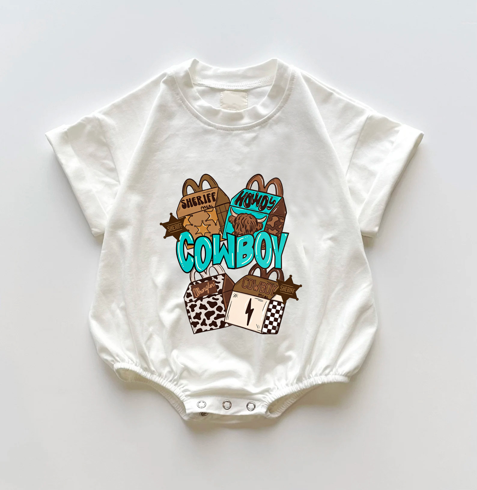 Baby Cowboy Bubble Romper 