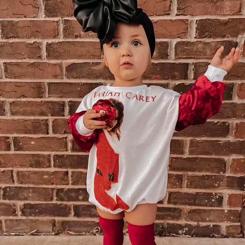 Baby Girl Mariah Carey Print Romper.