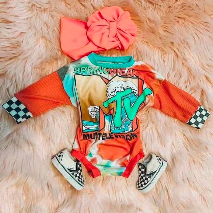 Baby Girl MTV  Print  Romper.