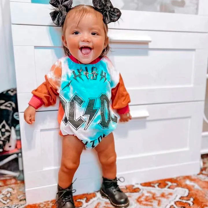 Baby AC DC Print Romper.