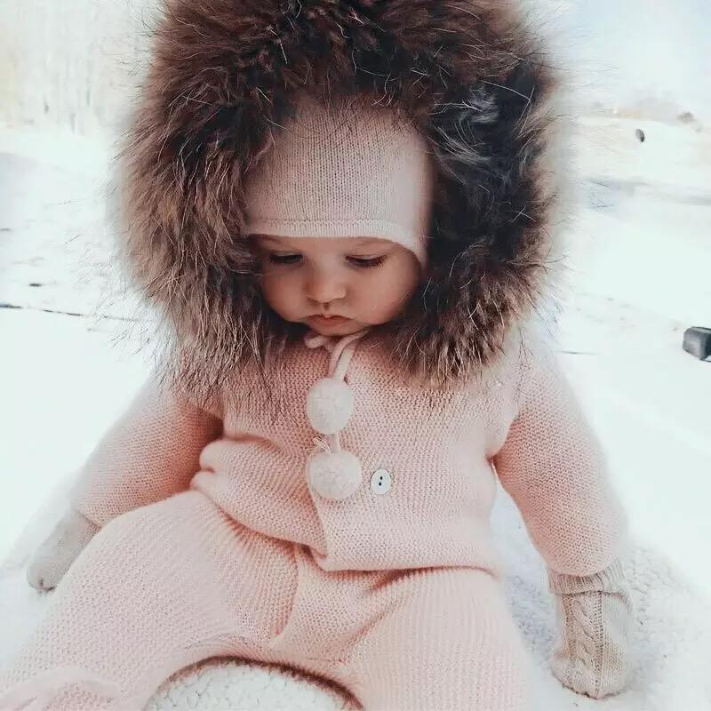 Winter Baby Collar Warm Jumpsuit.
