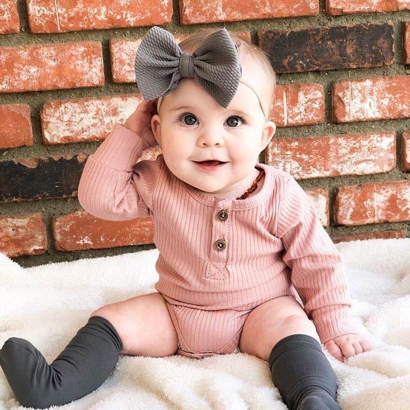 Baby Solid Color Romper.
