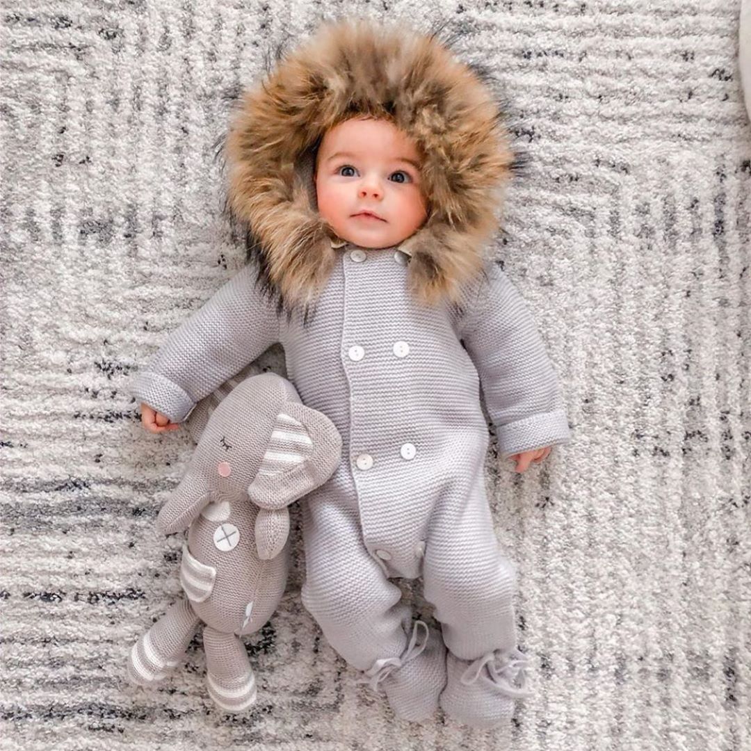 Winter Baby Sweater Jumpsuit.