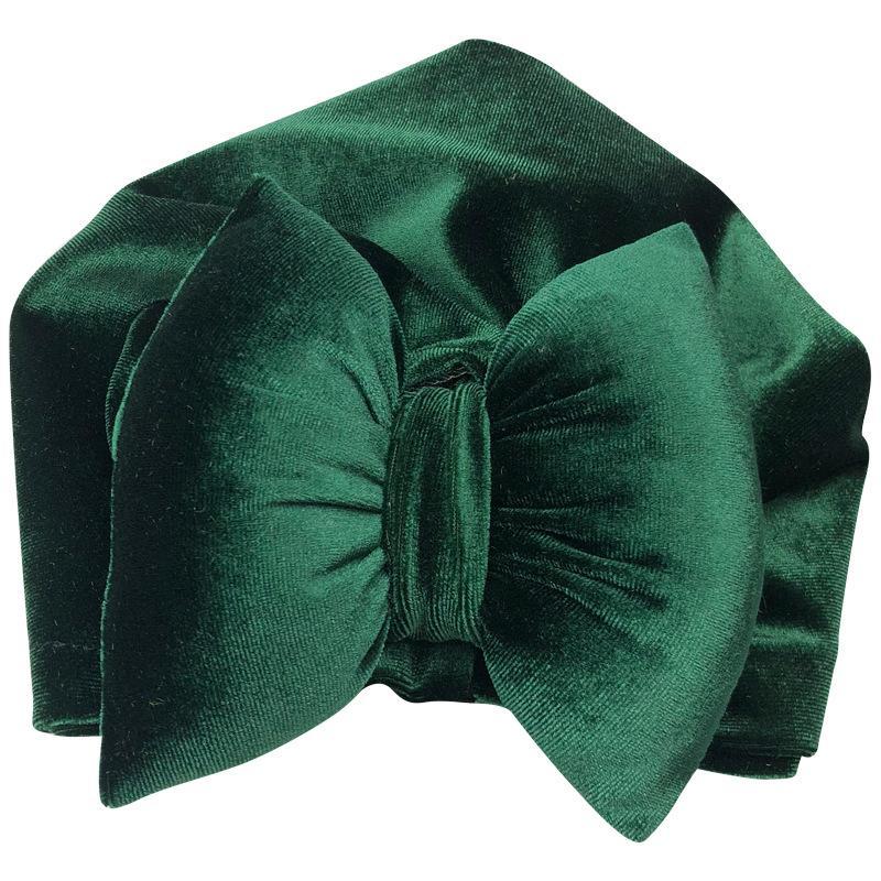 Baby Gold Velvet Padded Cotton Bow Headband.