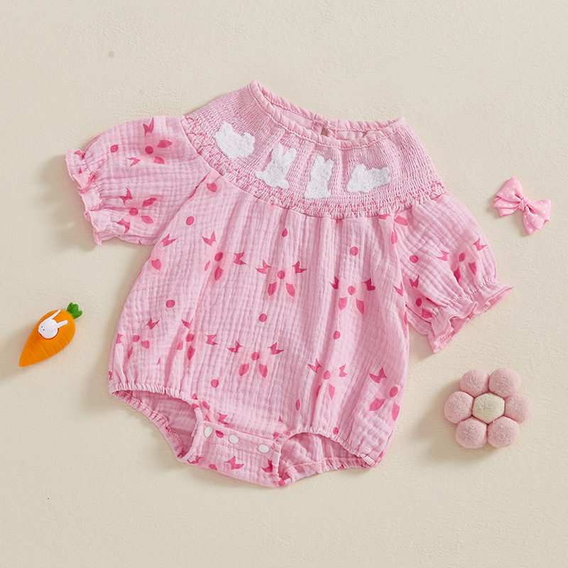 Baby Girl Bunny Bow Romper