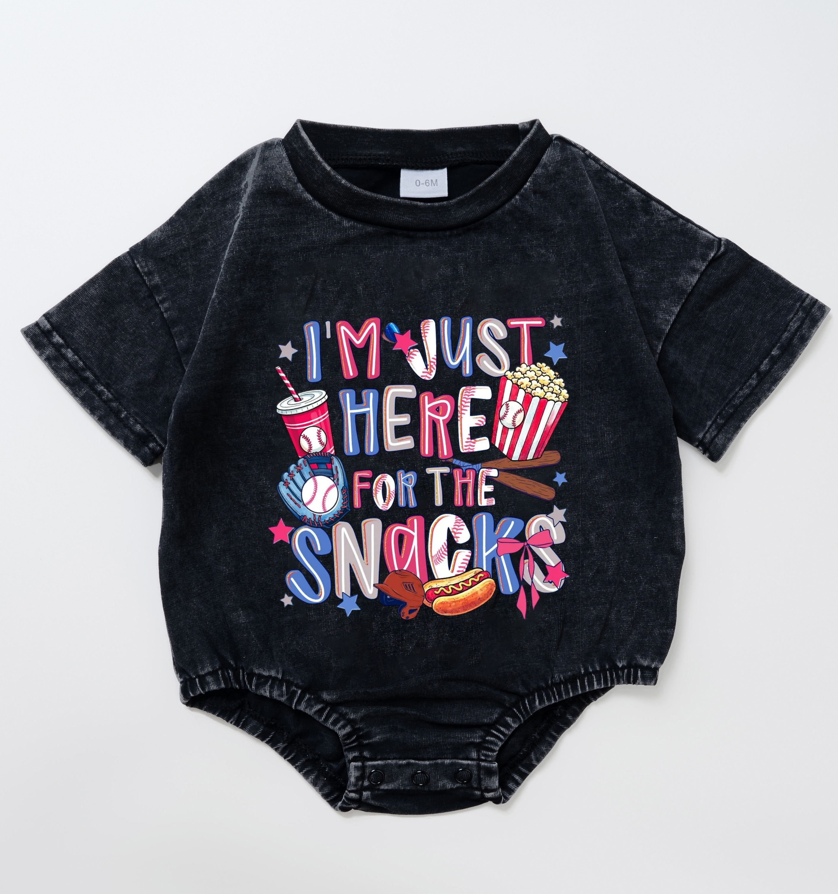 Baby I'm Just Here For The Snacks Romper