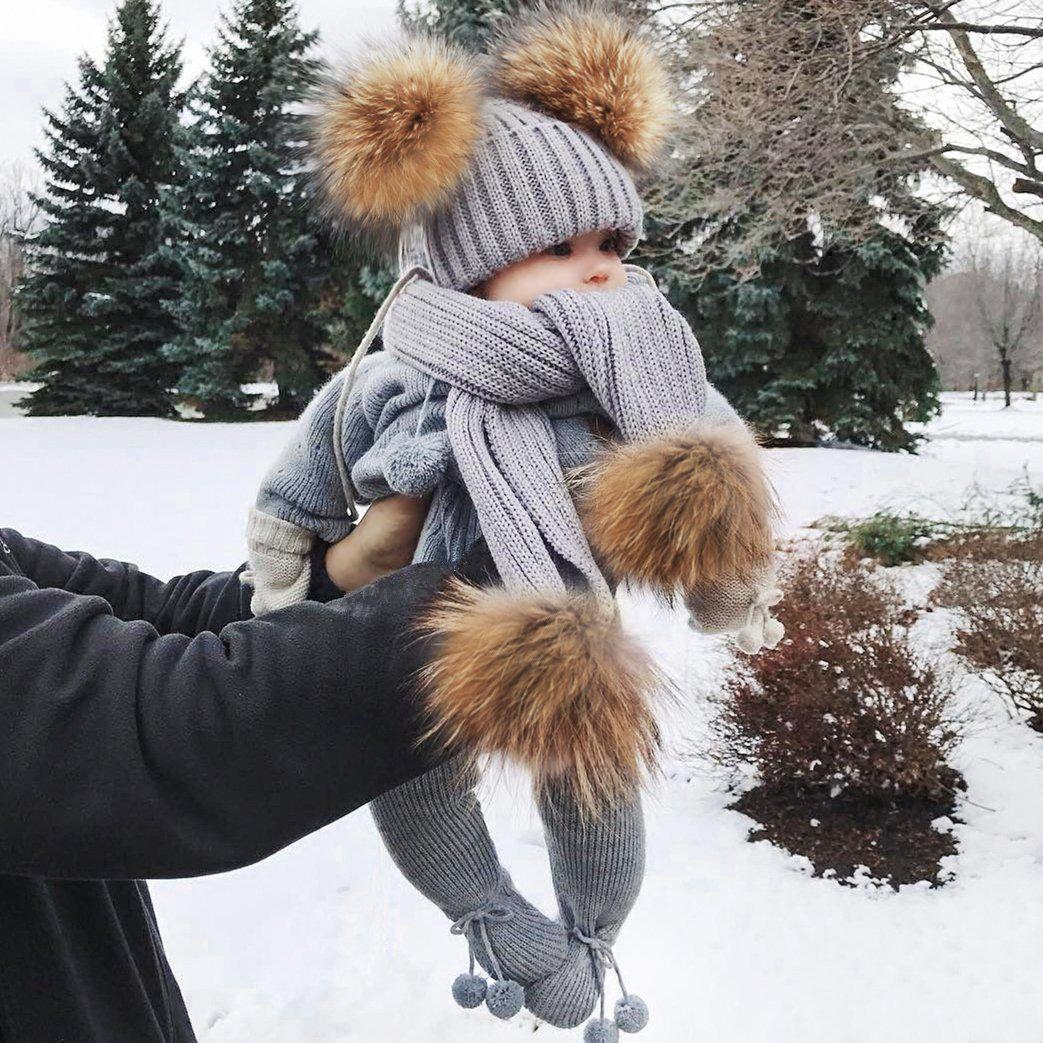 2-piece Baby Knit Hat Scarf Set.