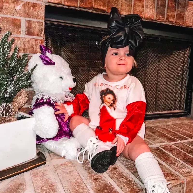 Baby Girl Mariah Carey Print Romper.